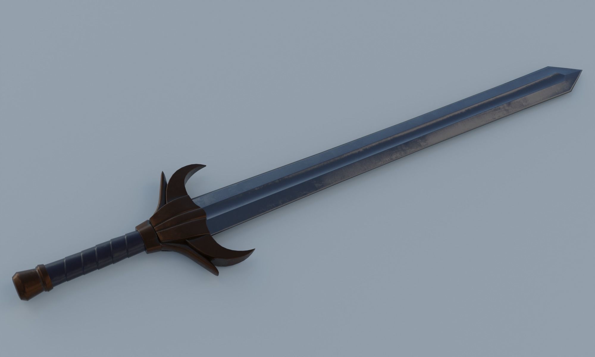 Fantasy sword low poly 3D model PBR weapon Low-poly 3D model_5