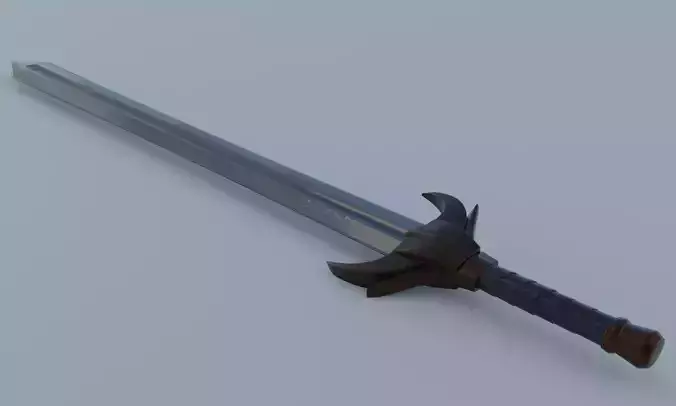 Fantasy sword low poly 3D model PBR weapon