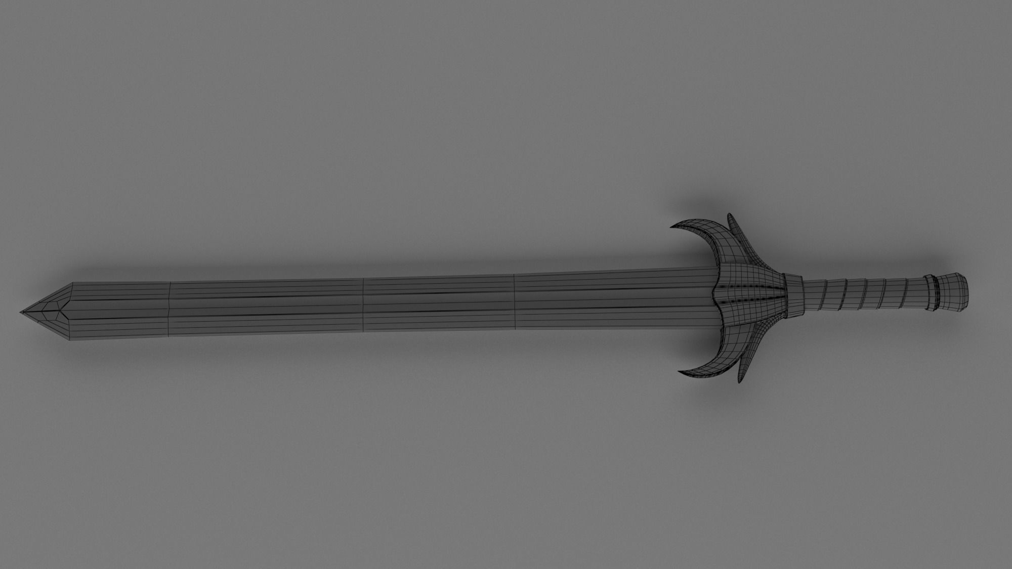 Fantasy sword low poly 3D model PBR weapon Low-poly 3D model_18