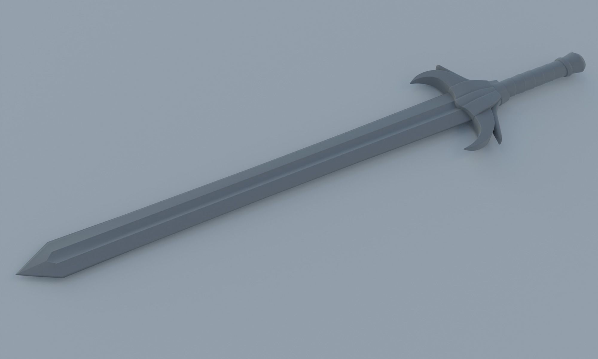 Fantasy sword low poly 3D model PBR weapon Low-poly 3D model_13