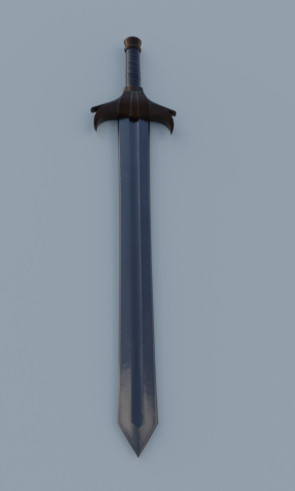 Fantasy sword low poly 3D model PBR weapon Low-poly 3D model_4
