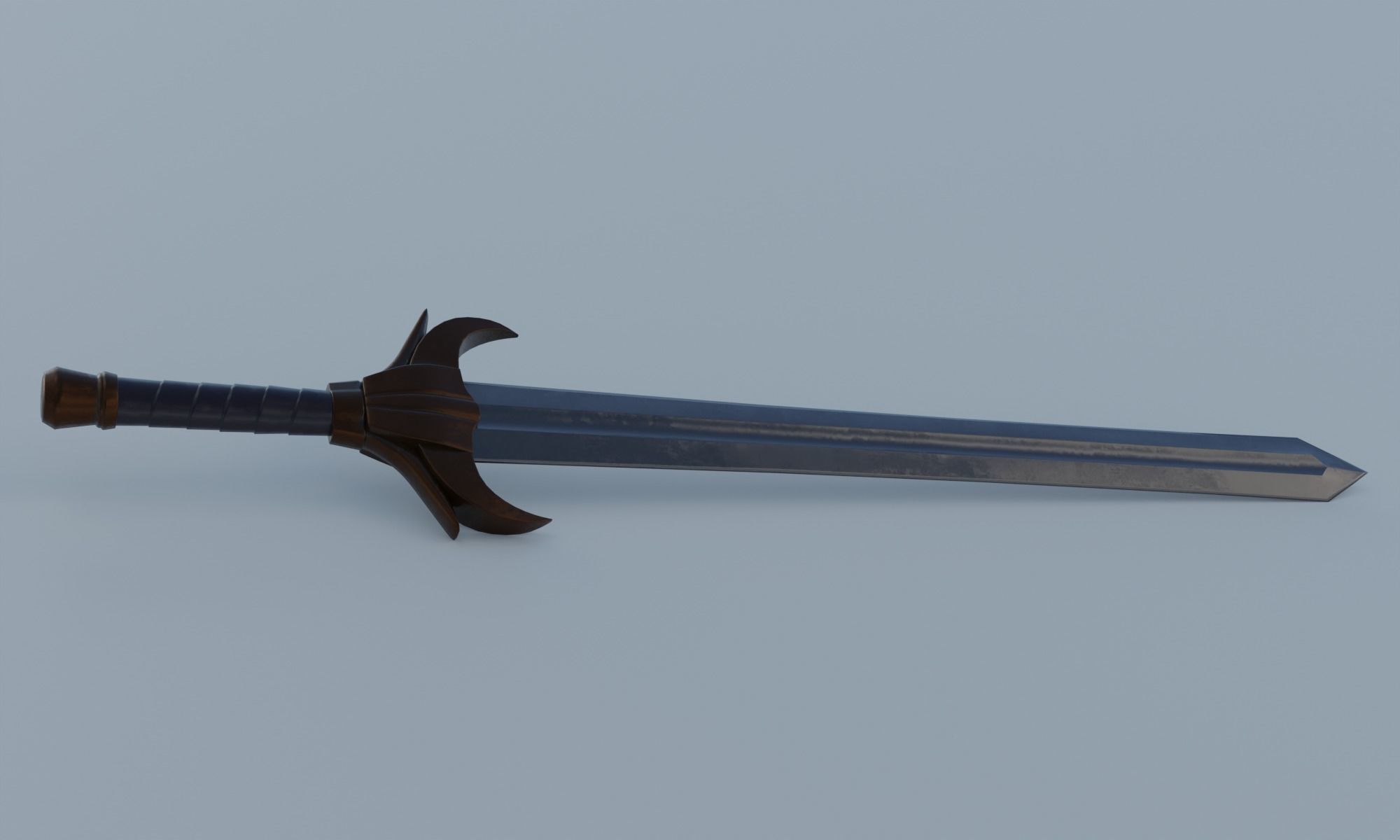 Fantasy sword low poly 3D model PBR weapon Low-poly 3D model_7