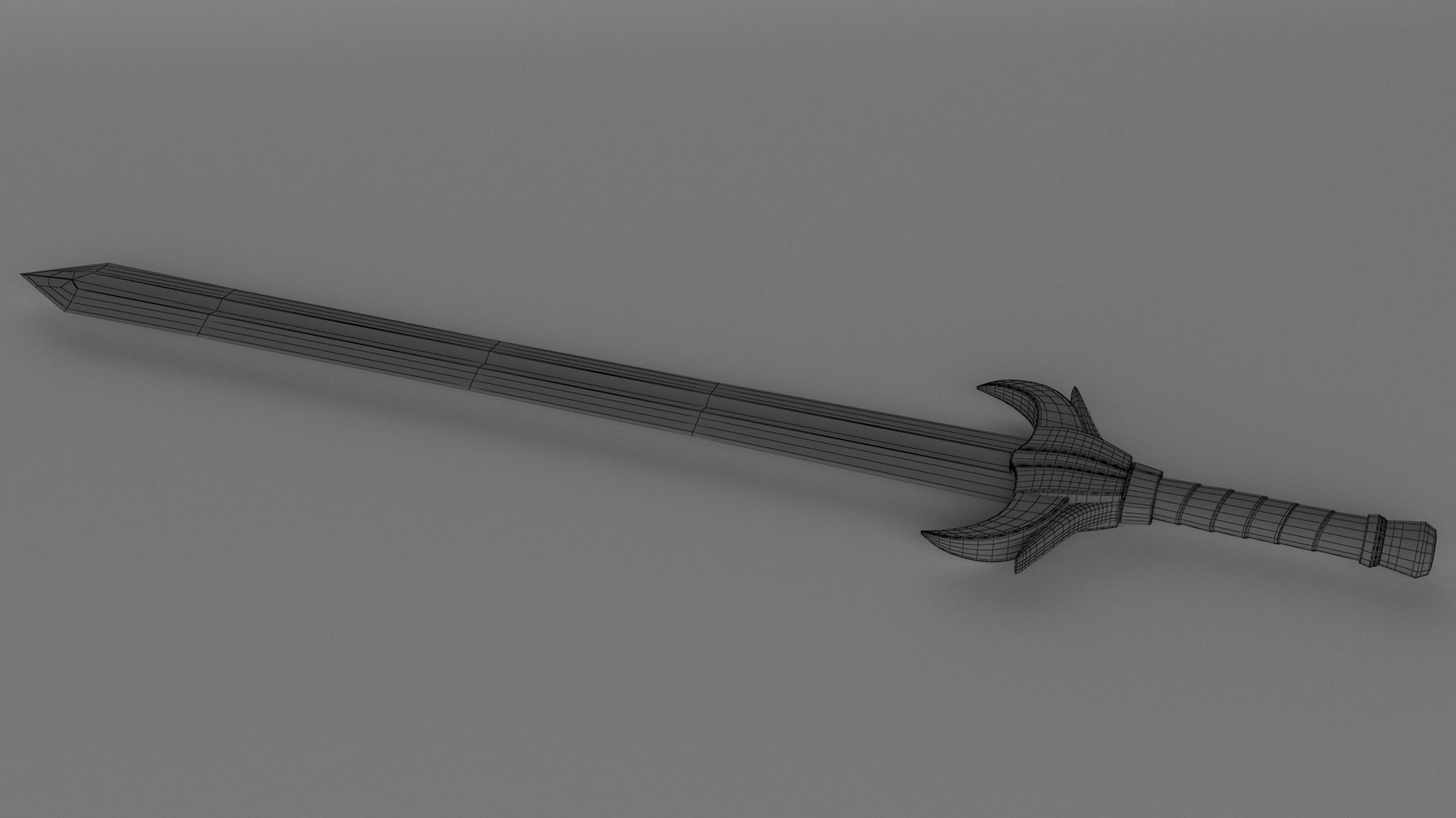 Fantasy sword low poly 3D model PBR weapon Low-poly 3D model_20