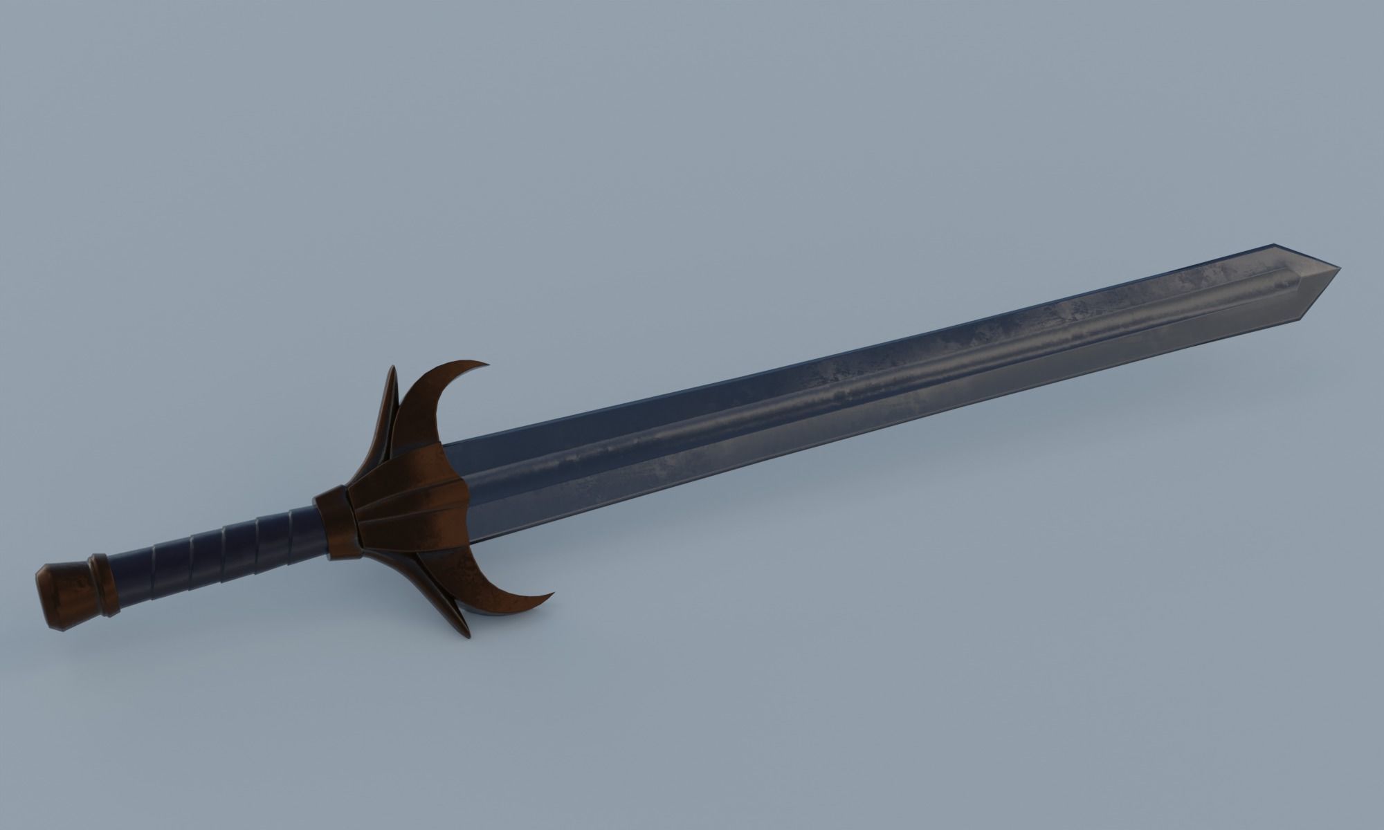 Fantasy sword low poly 3D model PBR weapon Low-poly 3D model_8
