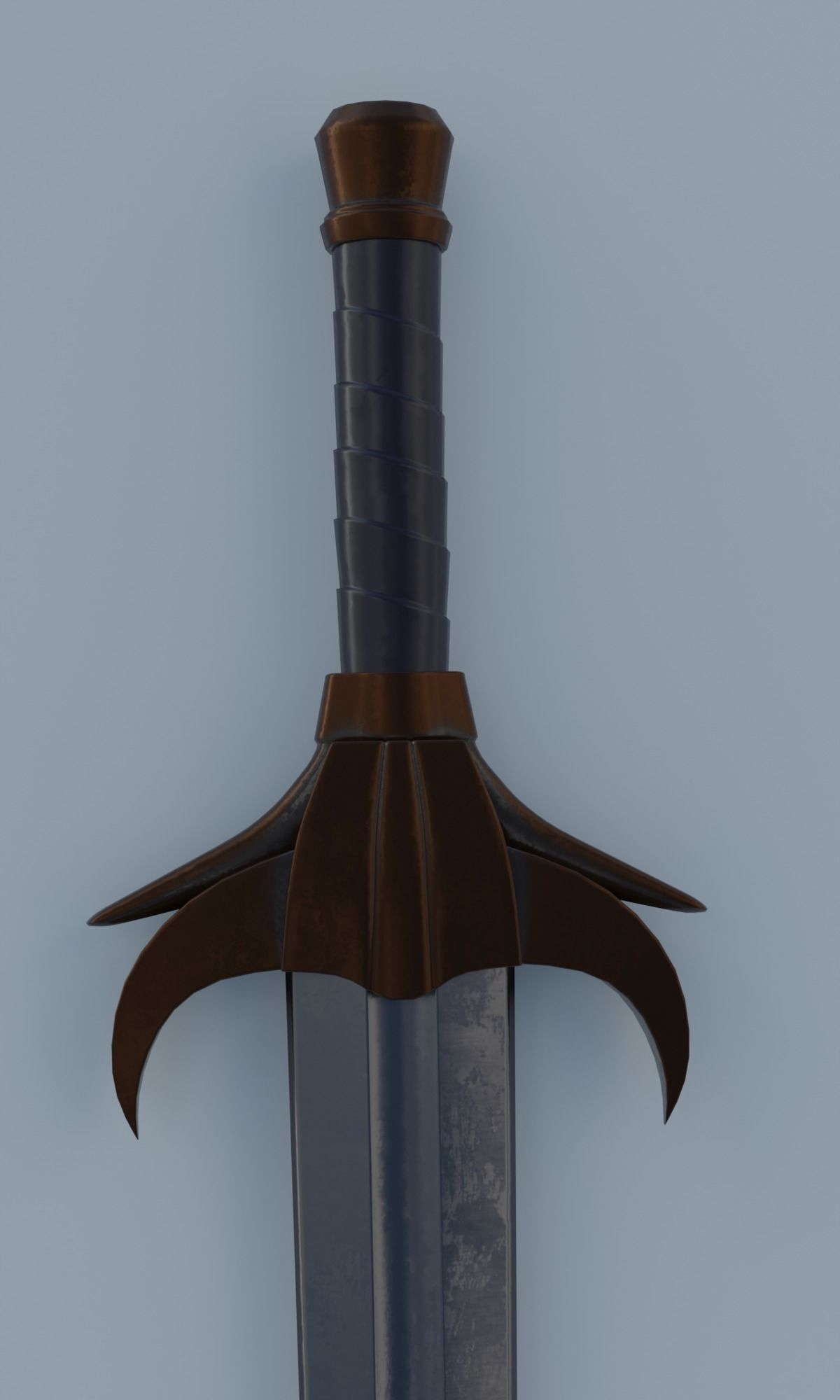 Fantasy sword low poly 3D model PBR weapon Low-poly 3D model_11