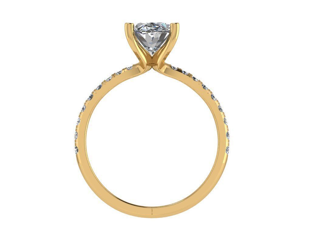 Ring428 oval diamond engagement ring gold 3D print model_2
