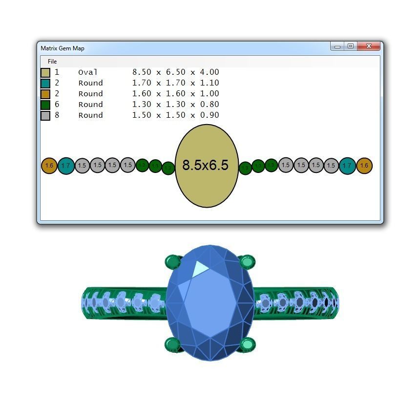 Ring428 oval diamond engagement ring gold 3D print model_6