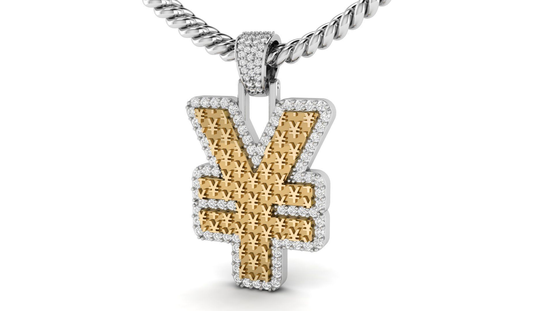 Yen Currency Hip-hop Pendant 3D print model_3