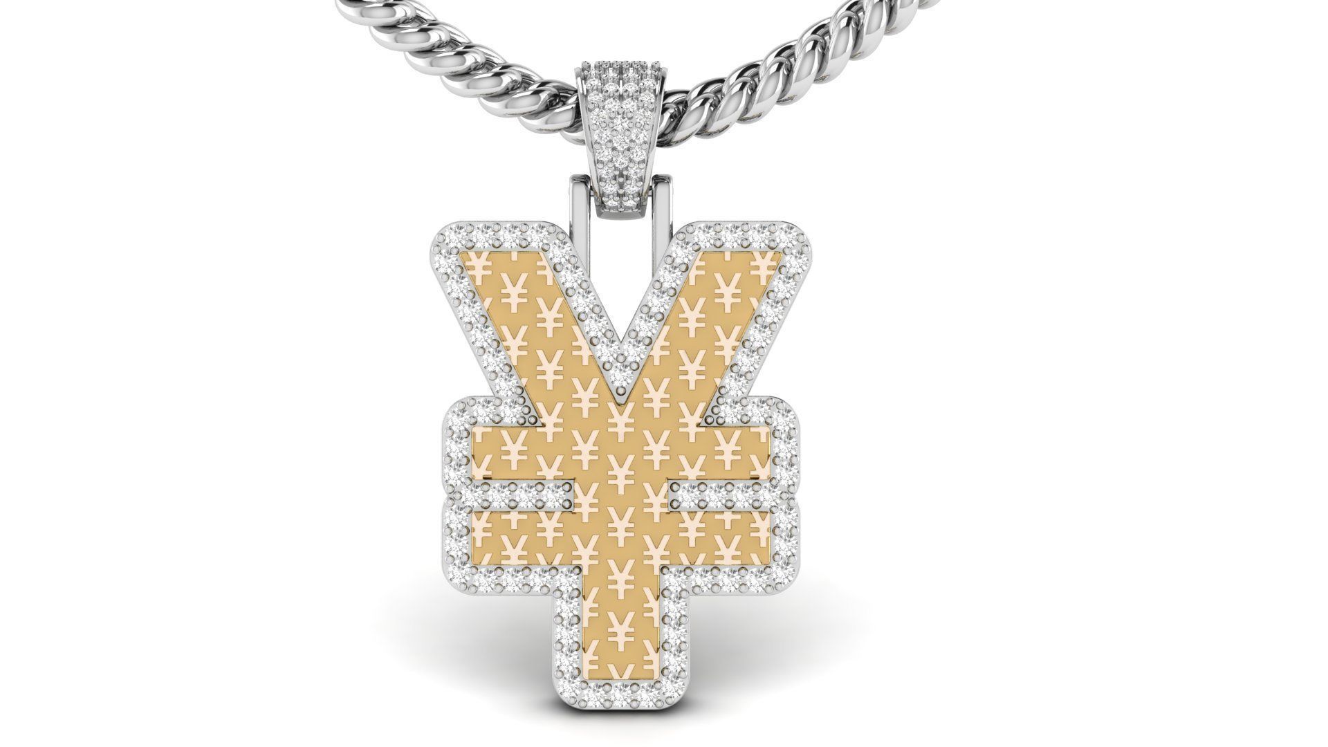 Yen Currency Hip-hop Pendant 3D print model_2