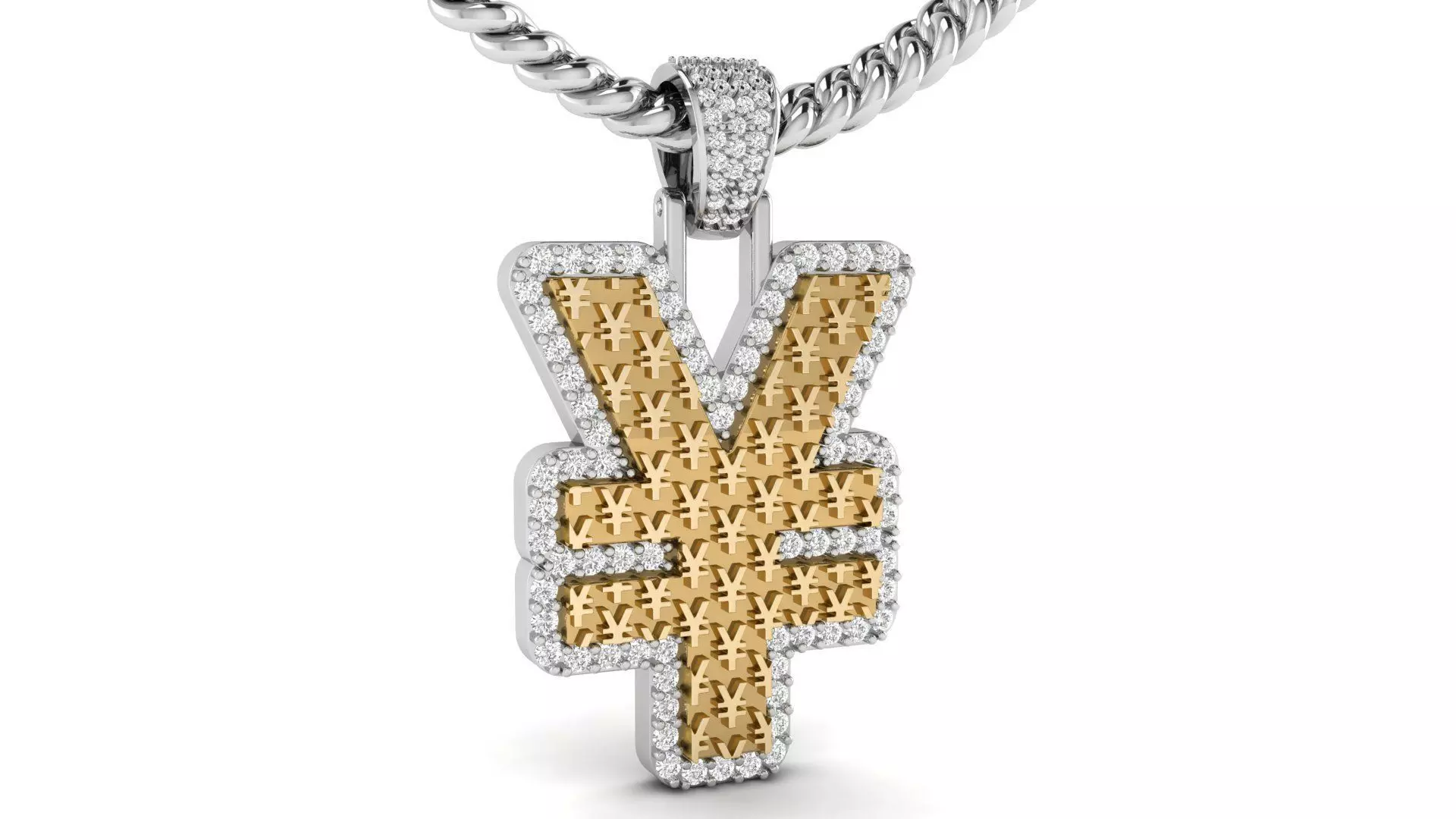 Yen Currency Hip-hop Pendant 3D print model_0