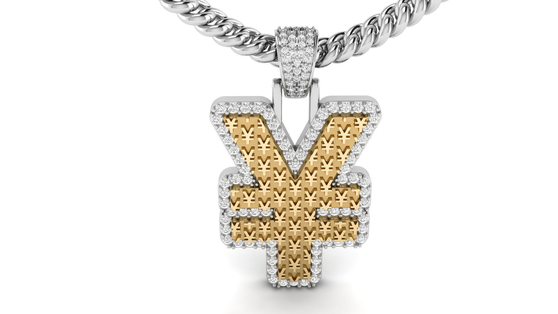 Yen Currency Hip-hop Pendant 3D print model_1