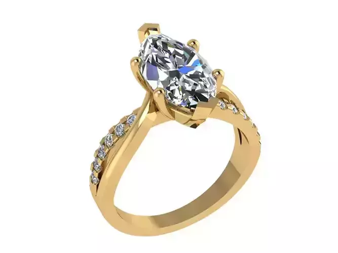 Ring429 engagement ring with marquise cut diamond