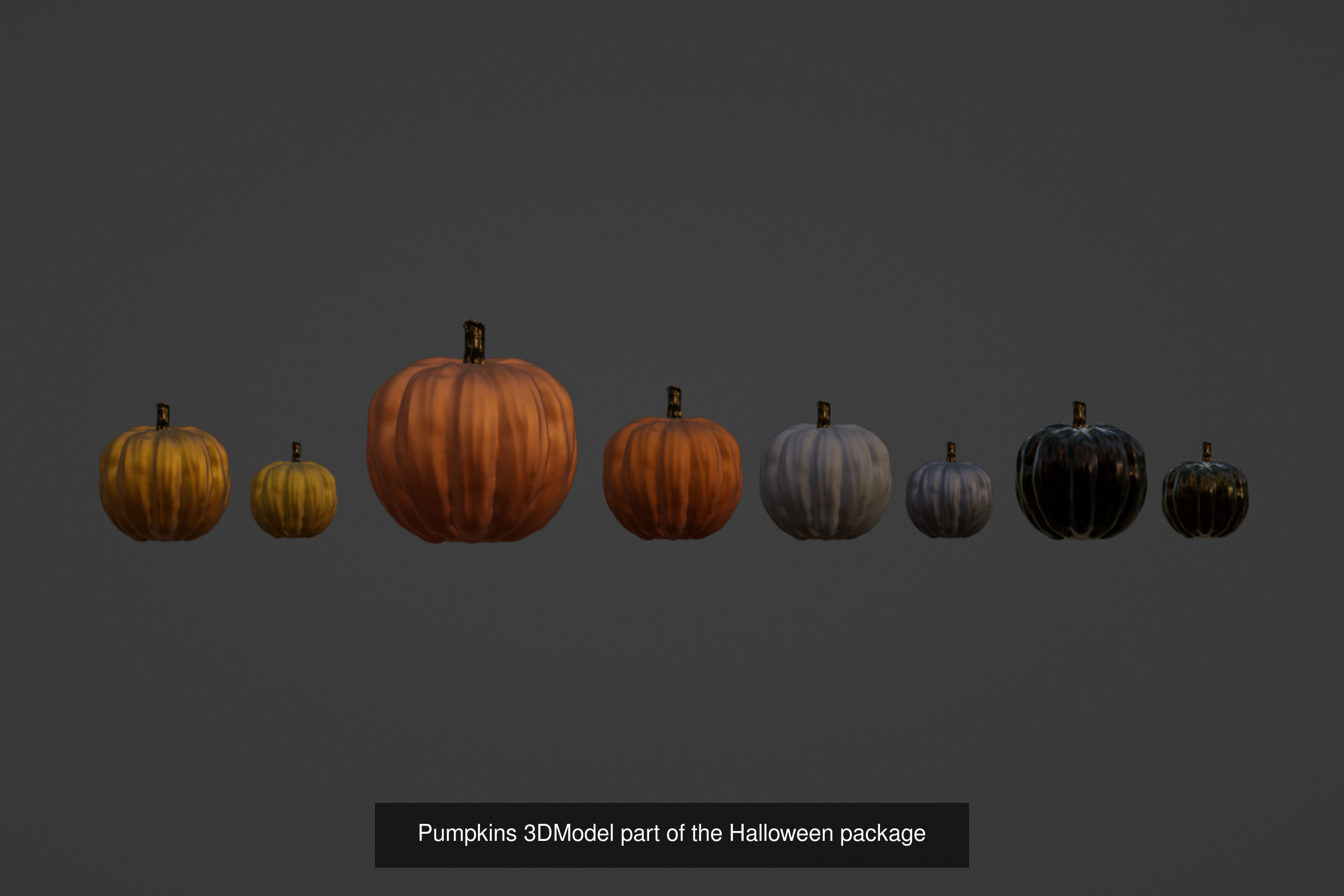 Halloween B0o Theme 3D Model Collection_7