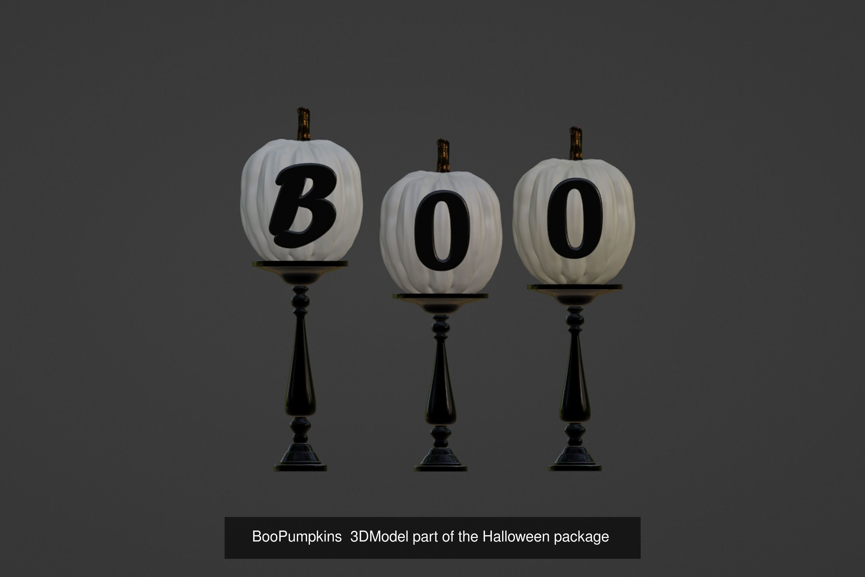Halloween B0o Theme 3D Model Collection_5