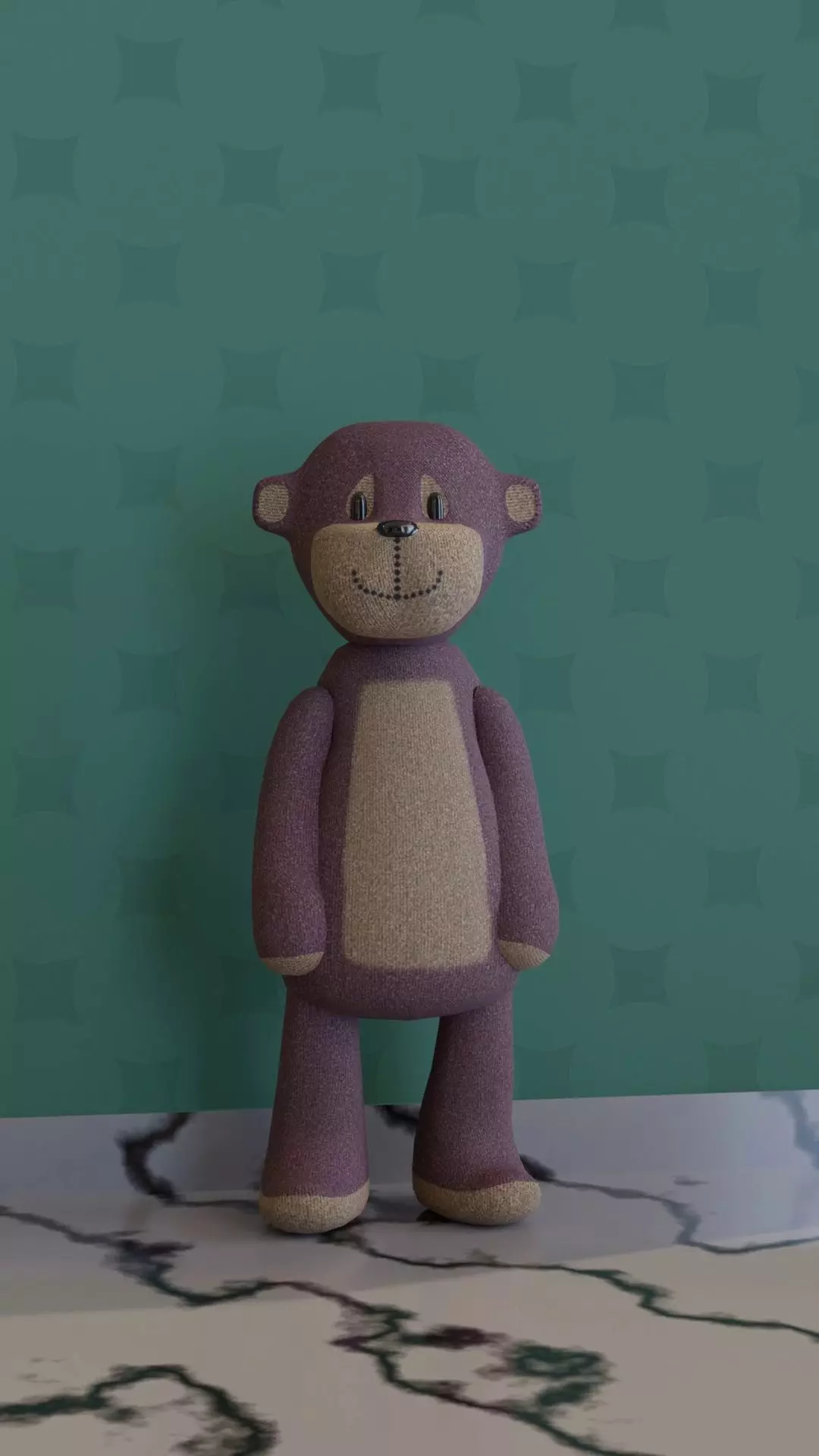 Monkey doll Low-poly 3D model