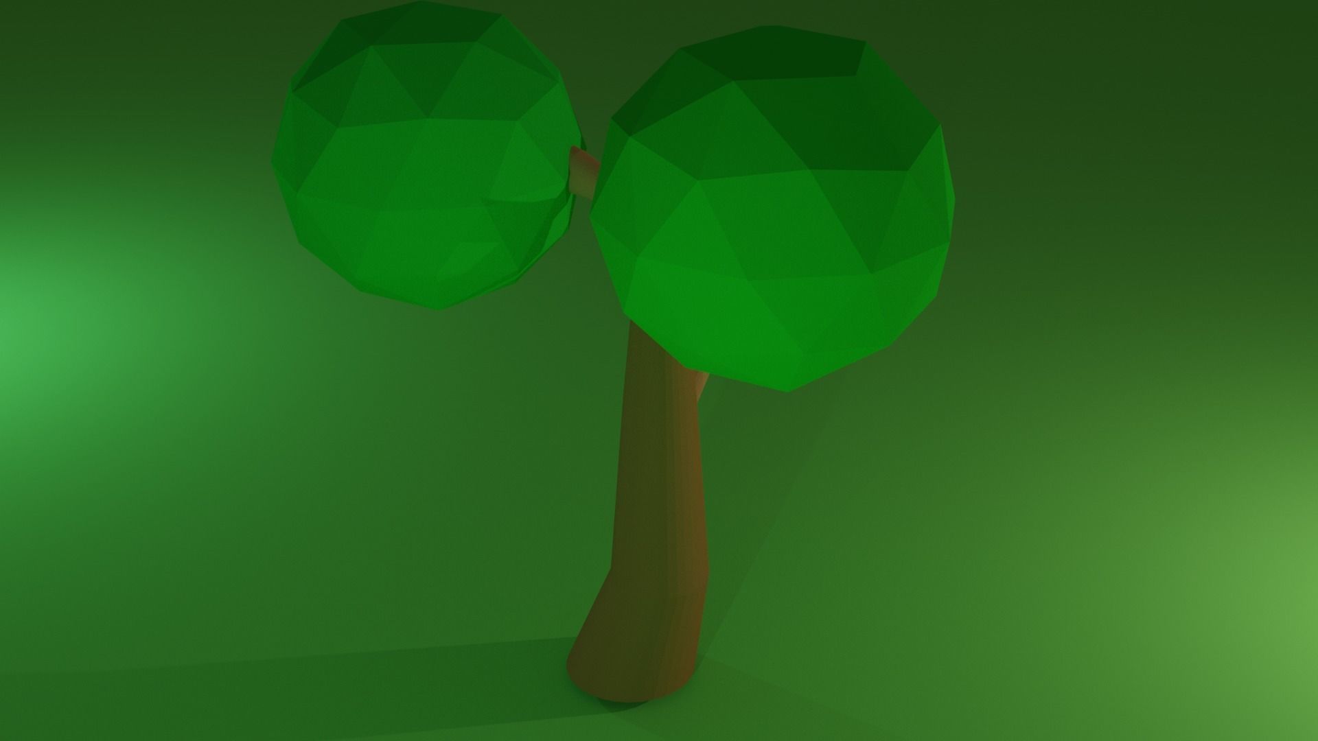 Low poly tree two trees Free low-poly 3D model_1