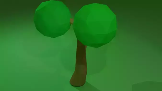 Low poly tree two trees