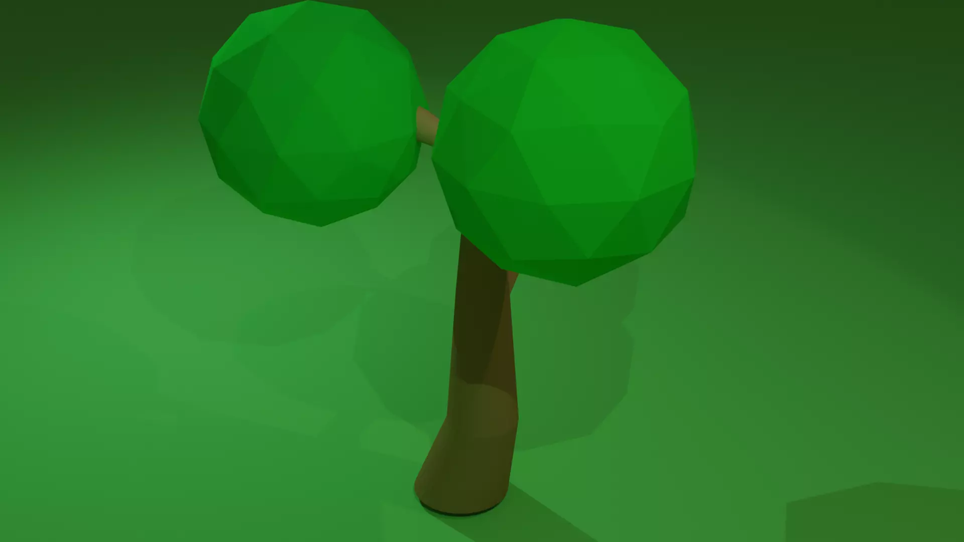 Low poly tree two trees Free low-poly 3D model_0
