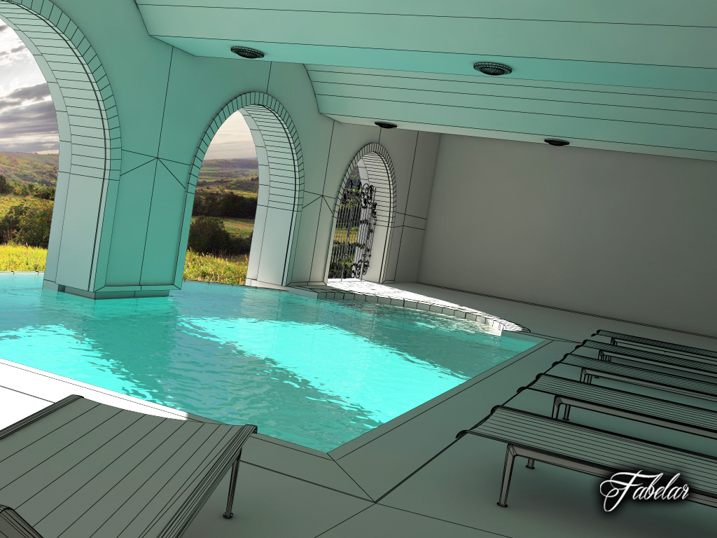 Swimming pool 3D model_6