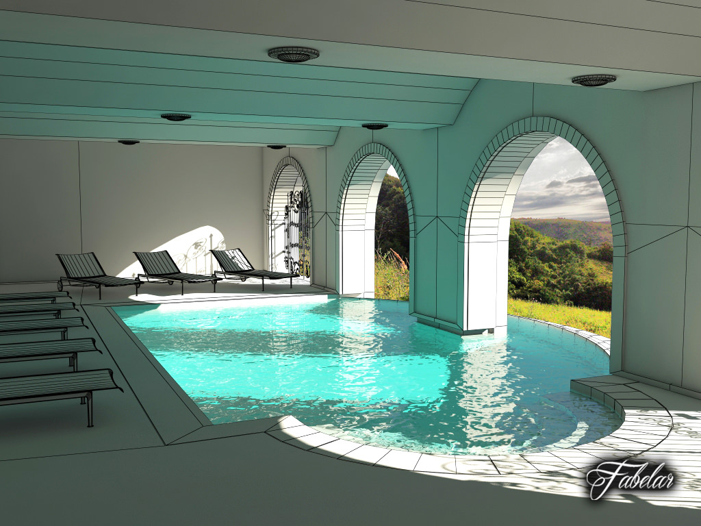 Swimming pool 3D model_5