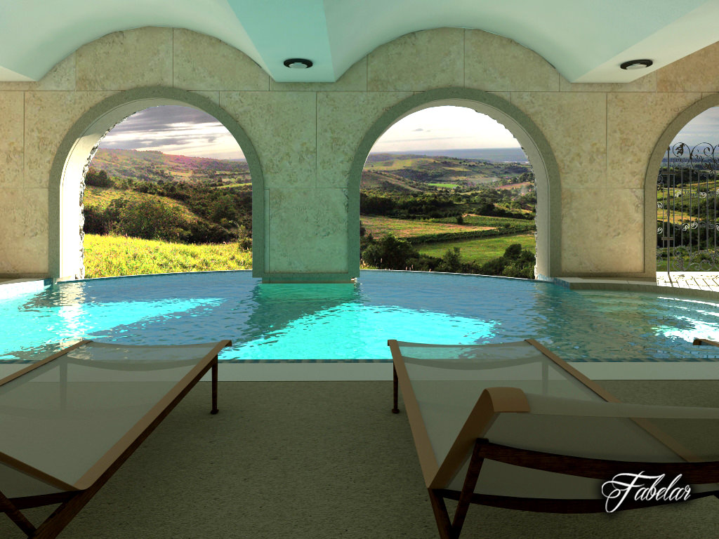 Swimming pool 3D model_2