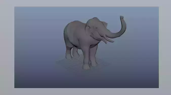 Rigged and animated elephant walking animation
