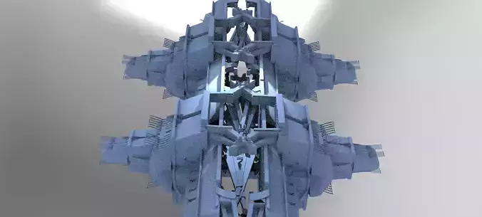 cyberpunk AsianTower Castle Hull 3D model