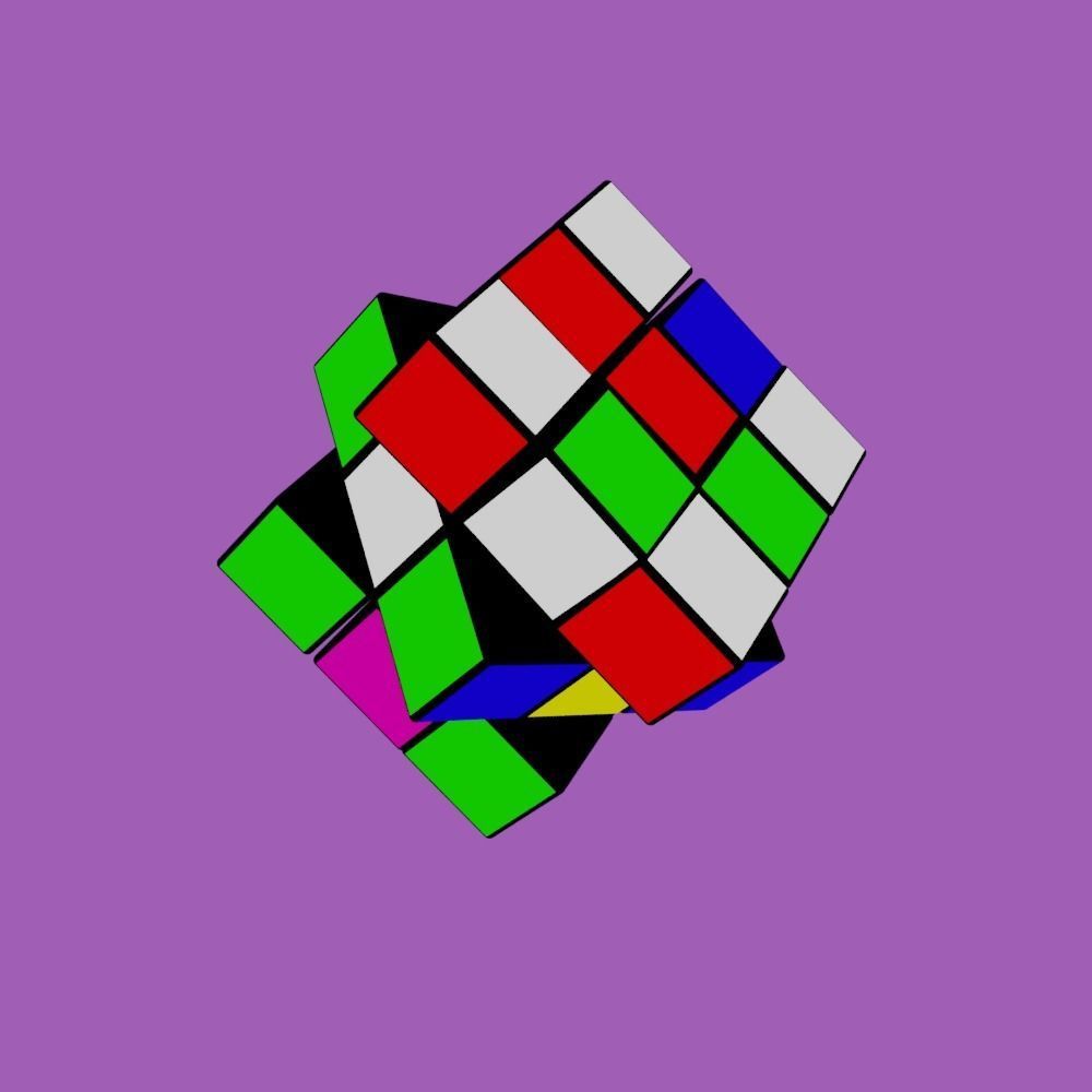  Rubik cube Free low-poly 3D model_6