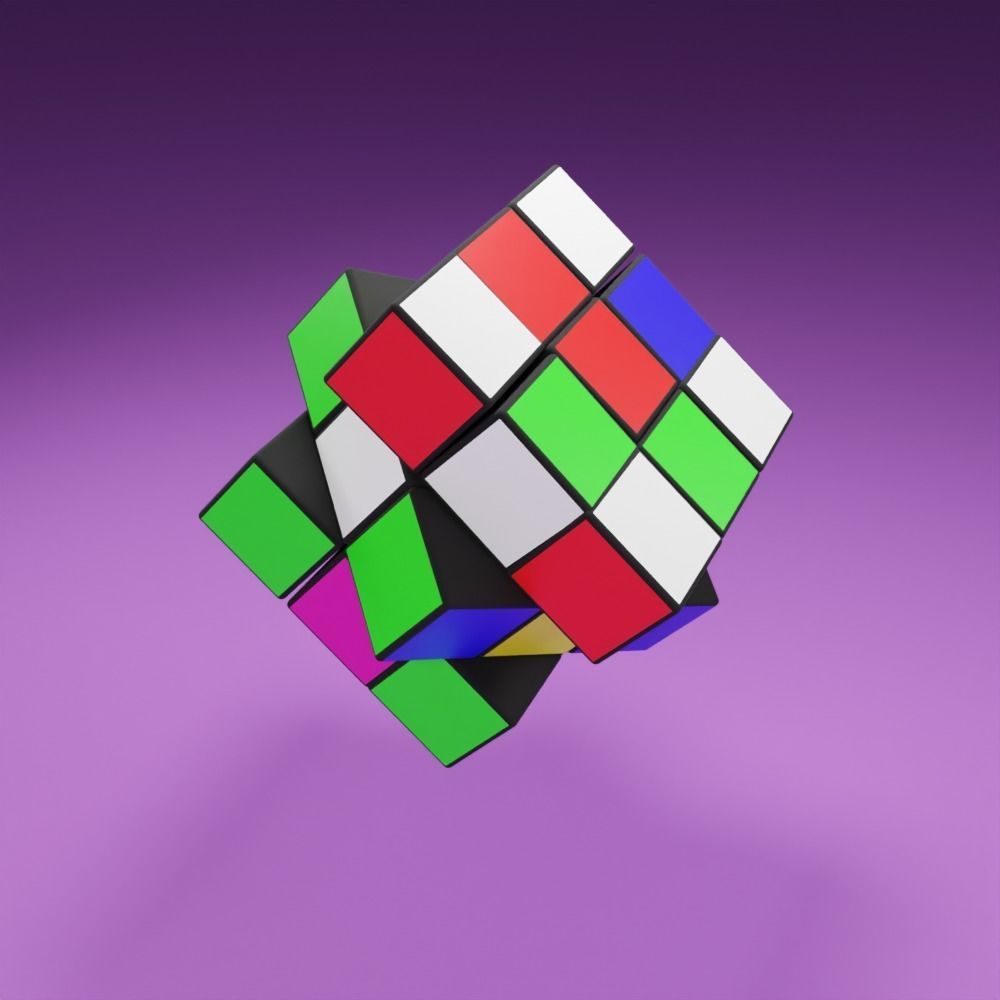  Rubik cube Free low-poly 3D model_1
