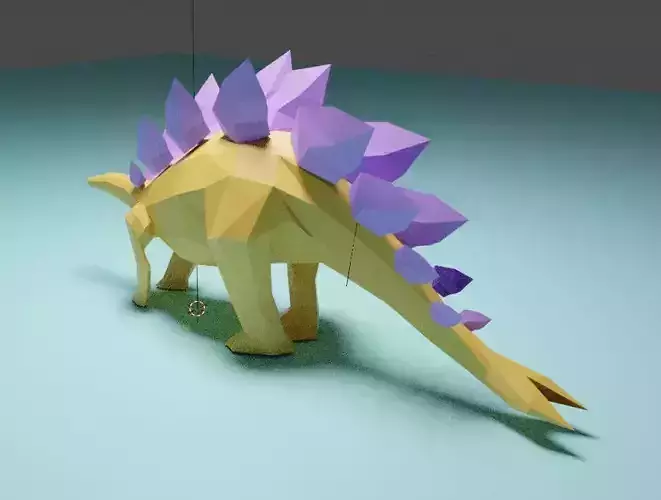 Low Poly Dinosaur origami stegosaurus