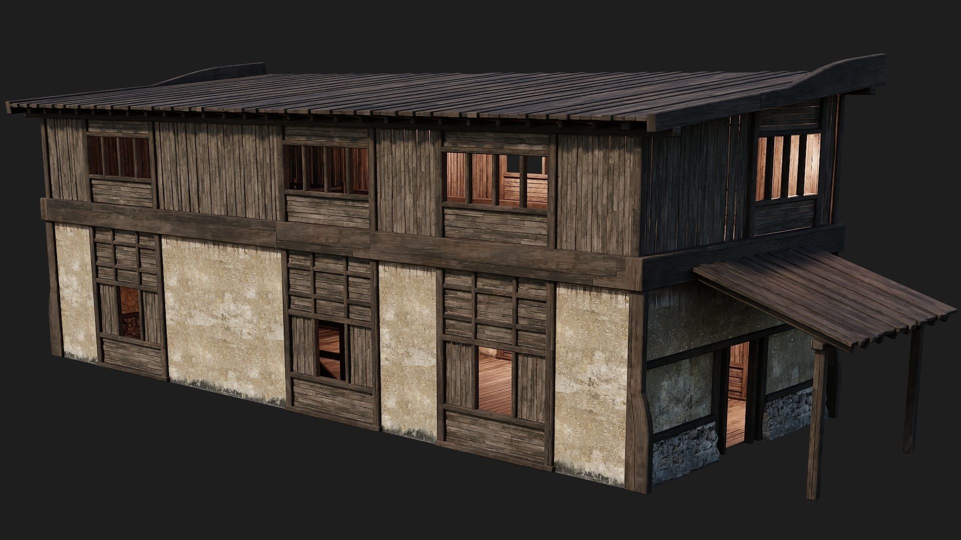 Old Building 4K Textures GameReady 177 Low-poly 3D model_5
