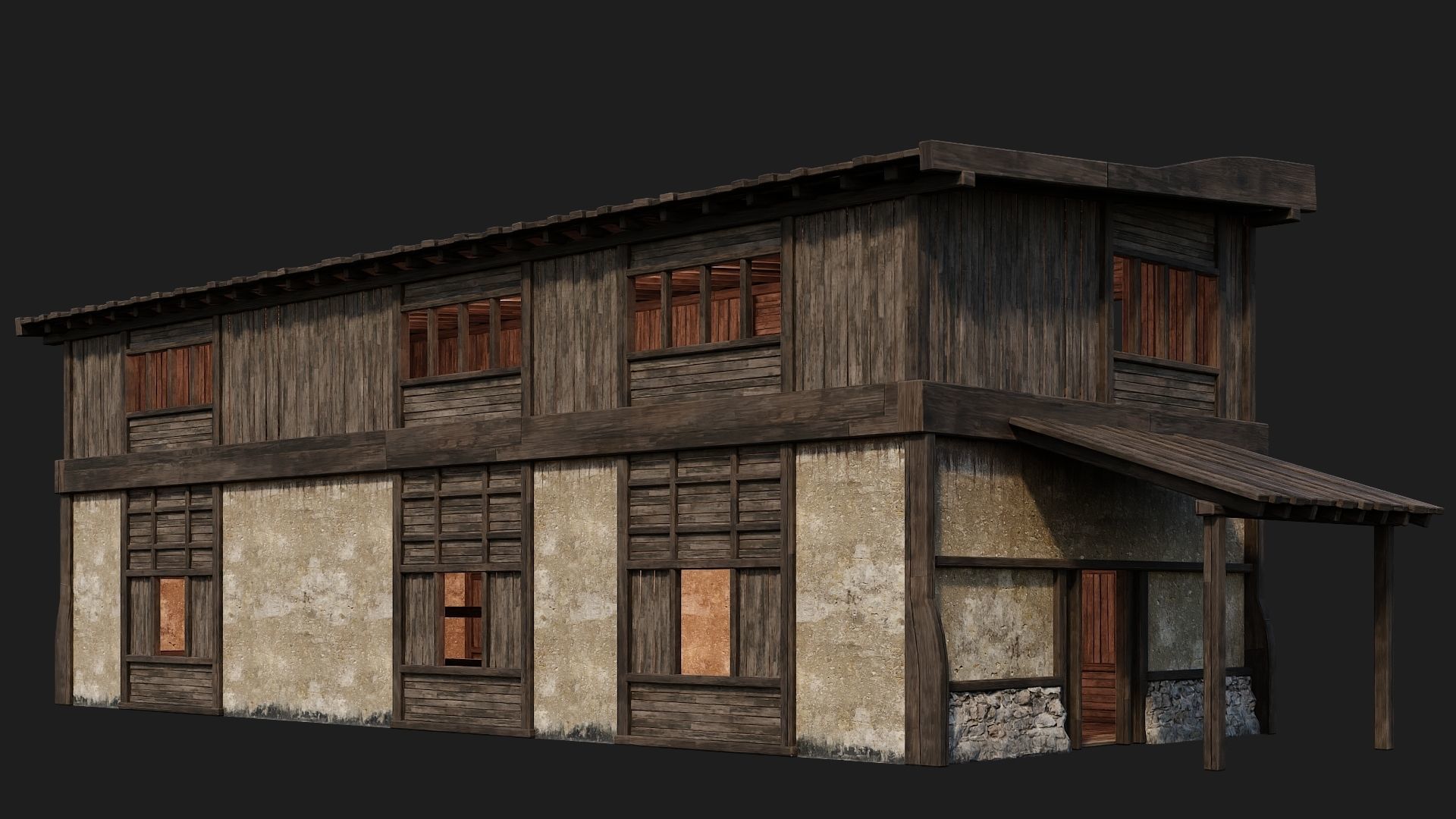 Old Building 4K Textures GameReady 177 Low-poly 3D model_10