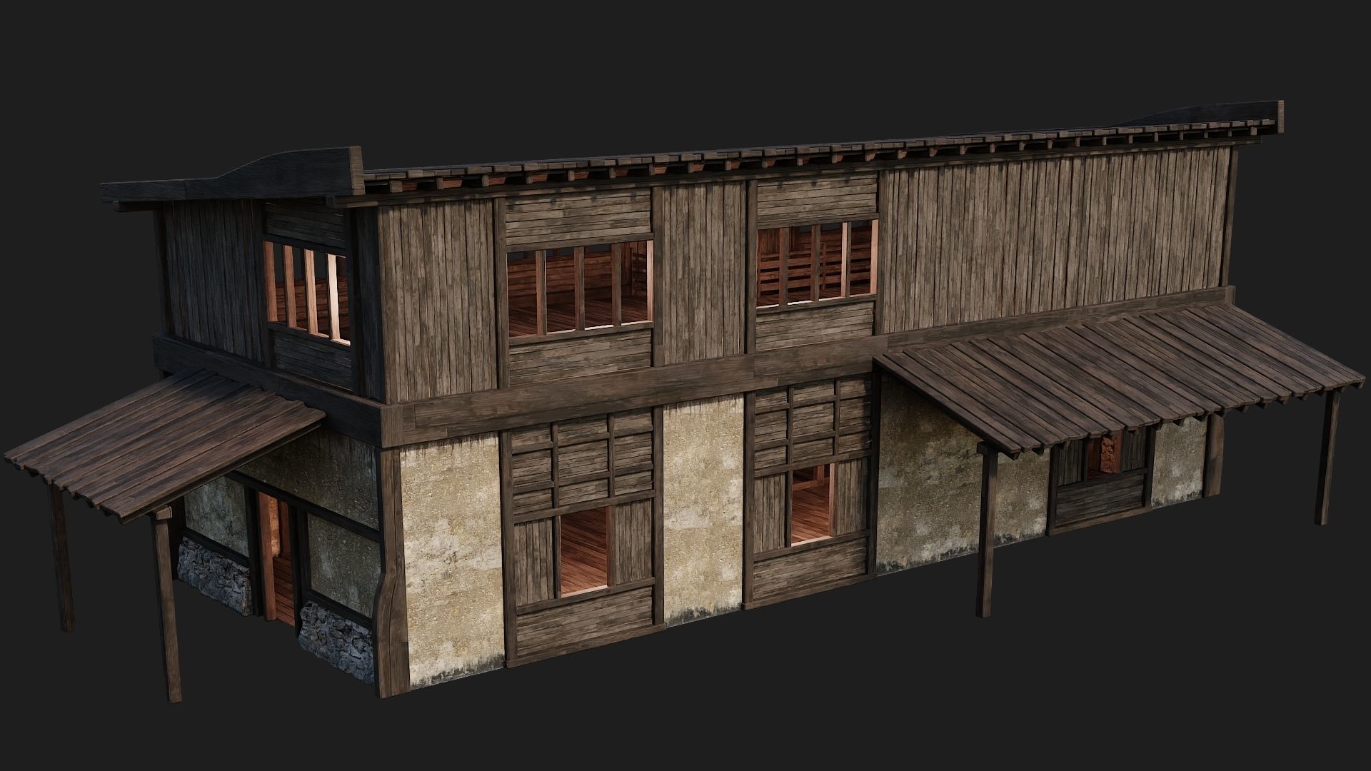 Old Building 4K Textures GameReady 177 Low-poly 3D model_1