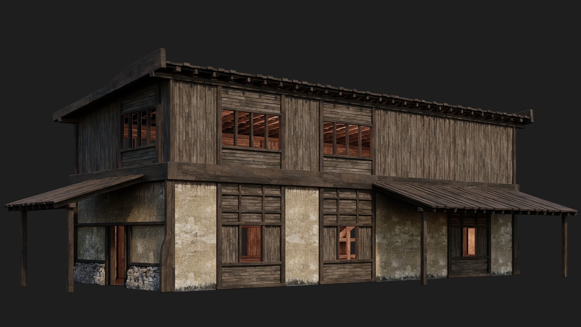 Old Building 4K Textures GameReady 177 Low-poly 3D model_2
