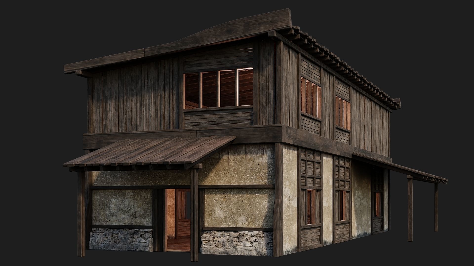 Old Building 4K Textures GameReady 177 Low-poly 3D model_4
