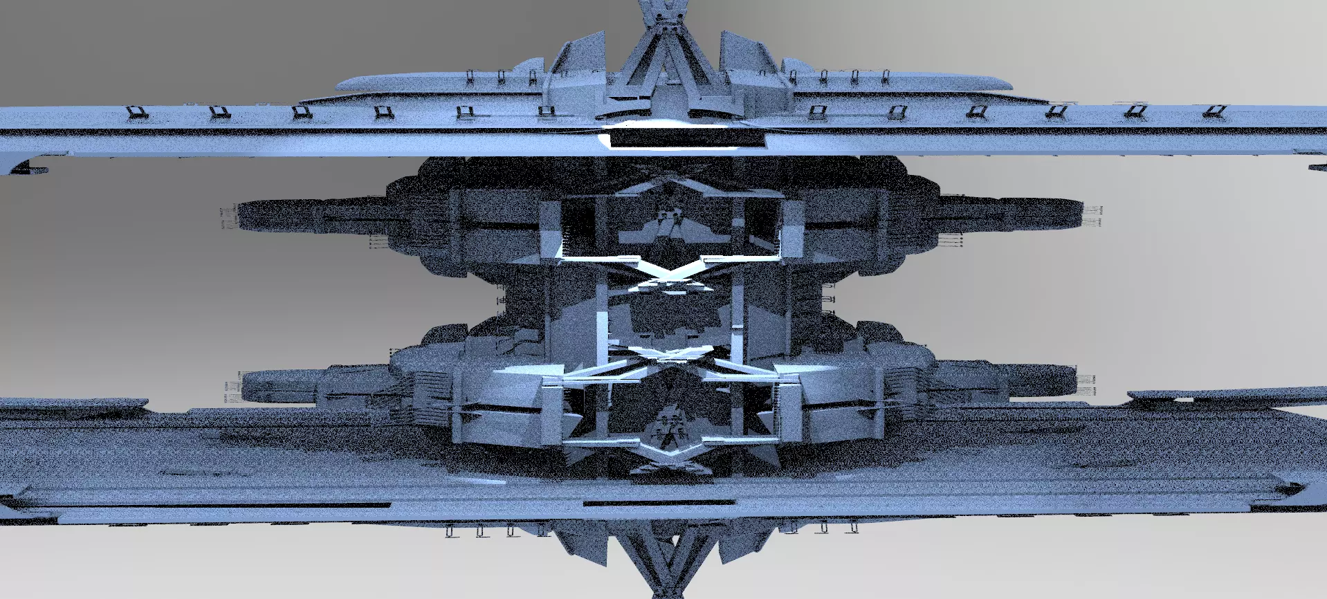 cyberpunk AsianTower Castle ruin 2 3D model_0