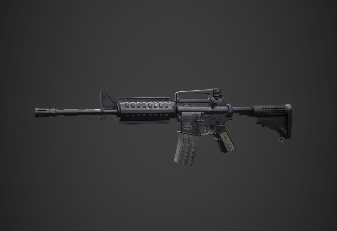 M4A1 Cabine Gun Low-poly 3D model_3