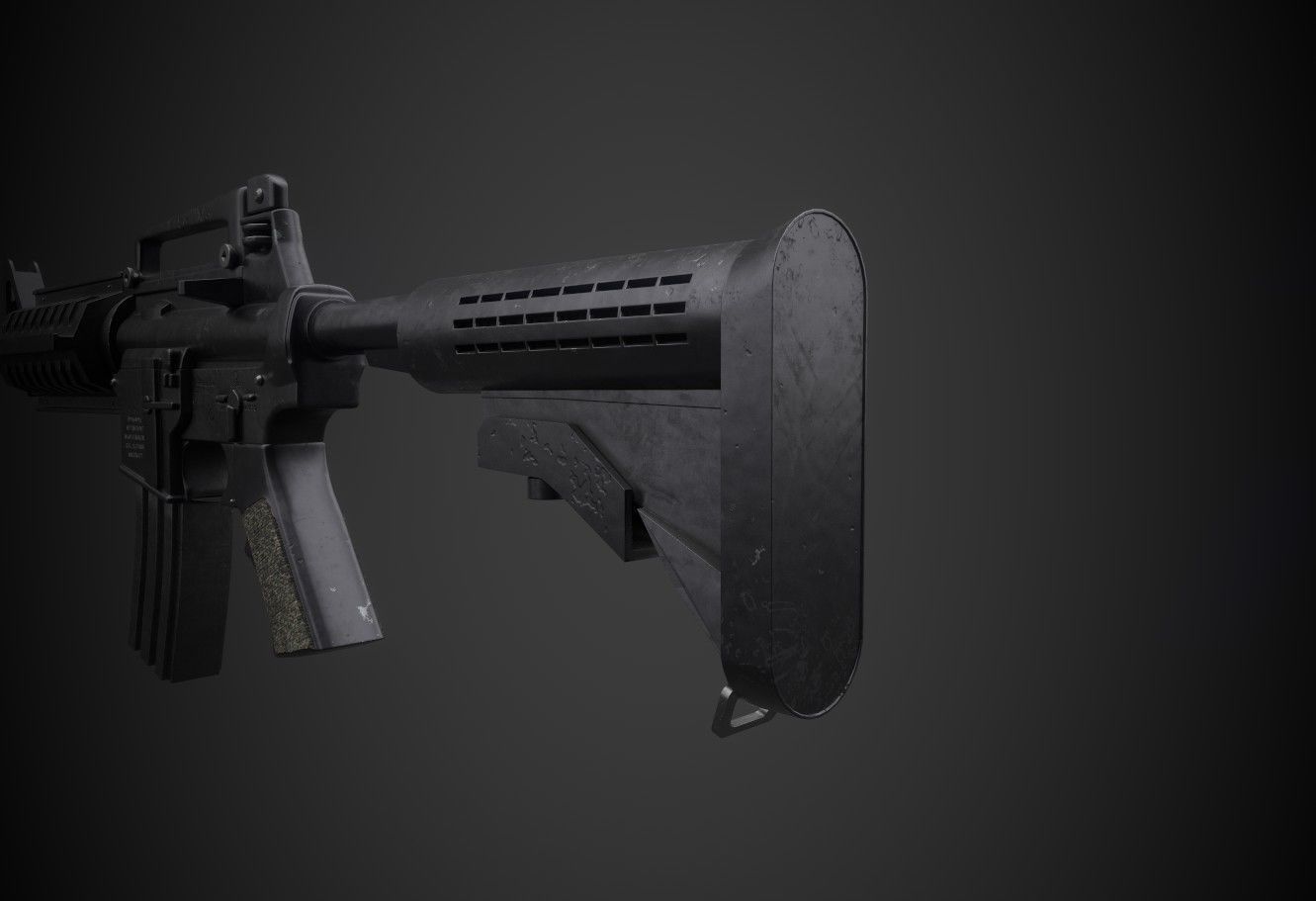 M4A1 Cabine Gun Low-poly 3D model_7