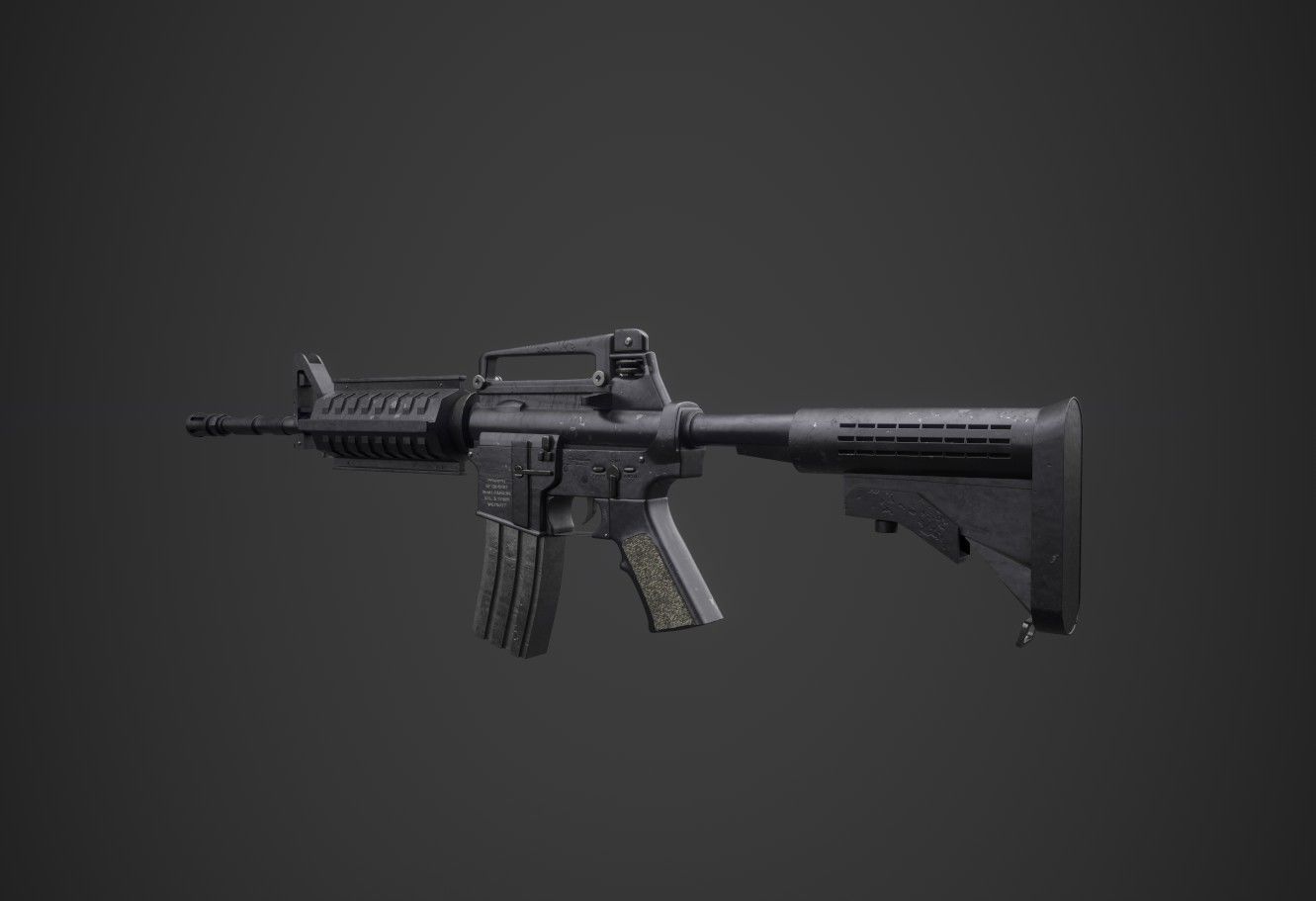 M4A1 Cabine Gun Low-poly 3D model_5