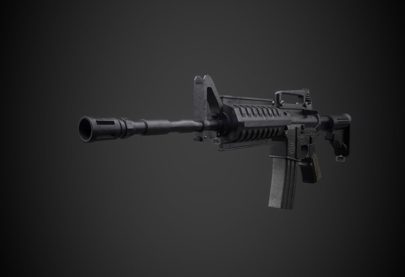 M4A1 Cabine Gun Low-poly 3D model_8