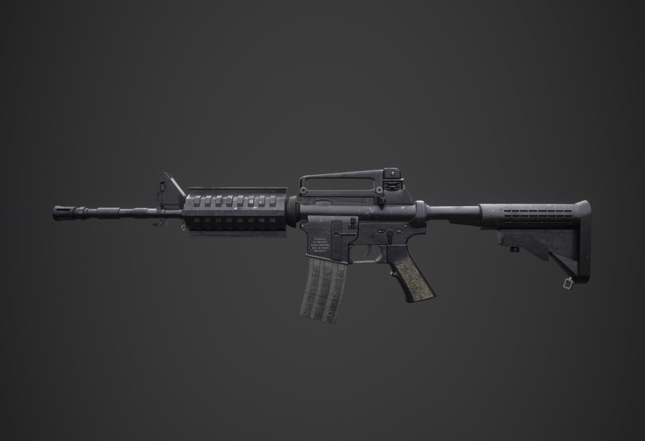 M4A1 Cabine Gun Low-poly 3D model_1