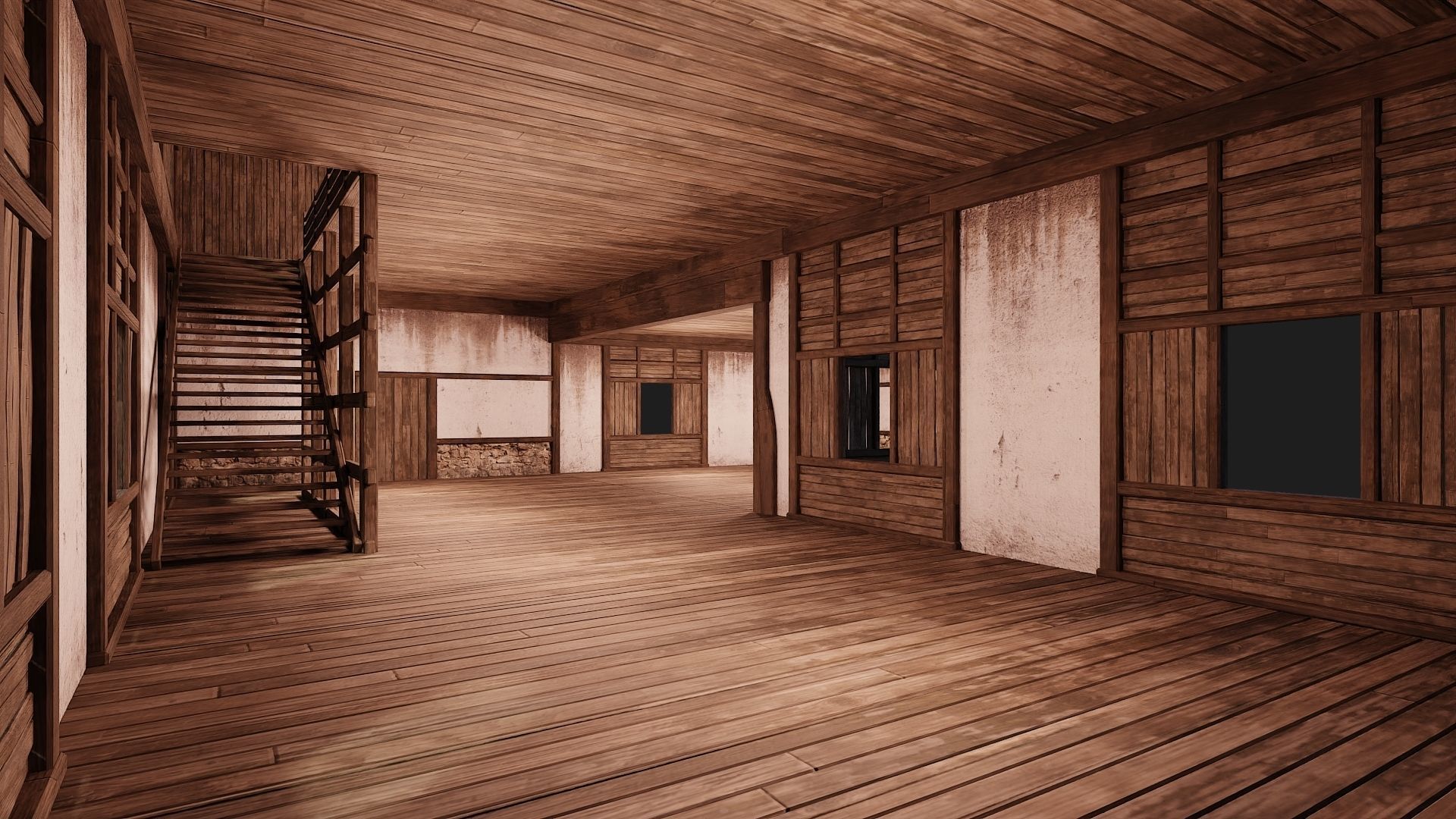 4 Old Buildings Pack 4K Textures GameReady 177 to 180 Low-poly 3D model_32