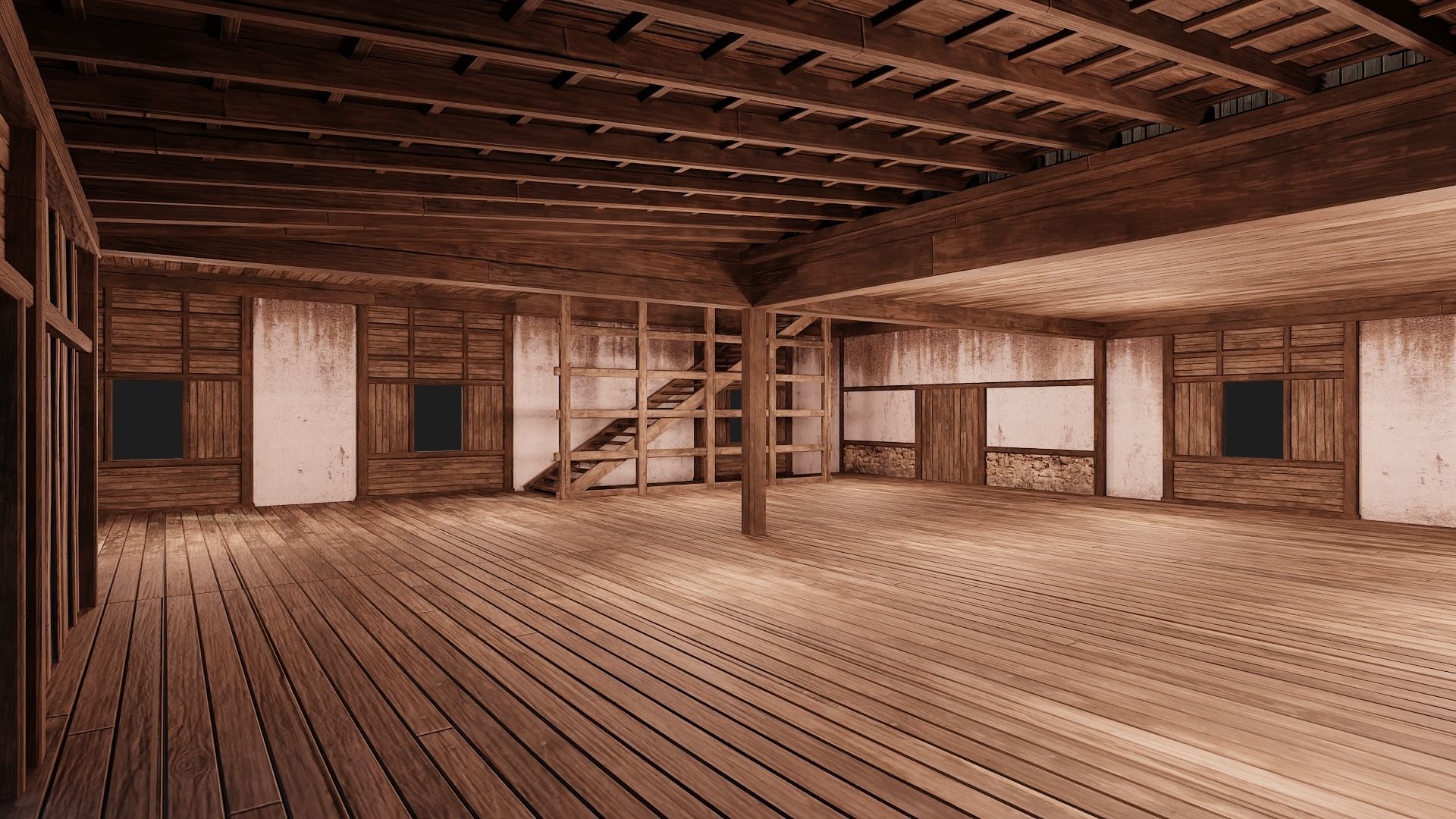 4 Old Buildings Pack 4K Textures GameReady 177 to 180 Low-poly 3D model_43