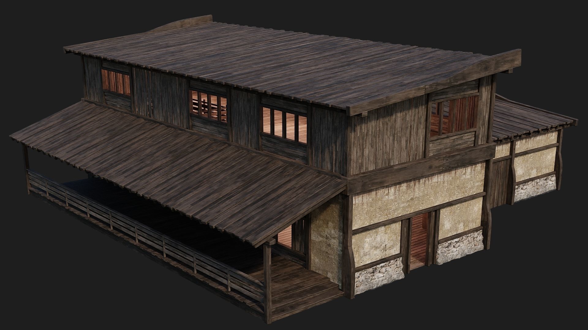 4 Old Buildings Pack 4K Textures GameReady 177 to 180 Low-poly 3D model_20
