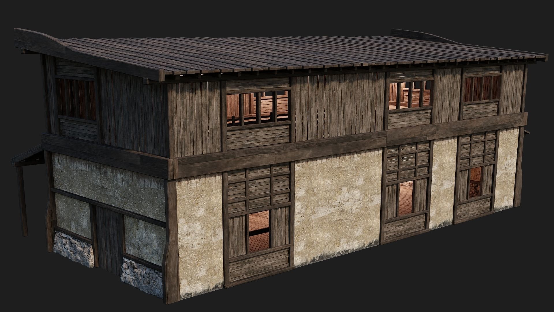 4 Old Buildings Pack 4K Textures GameReady 177 to 180 Low-poly 3D model_19