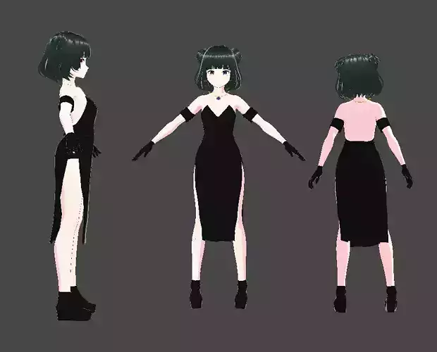 Vroid 3D anime character Model 