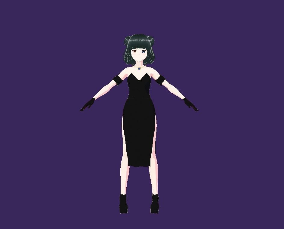Vroid 3D anime character Model  Low-poly 3D model_2