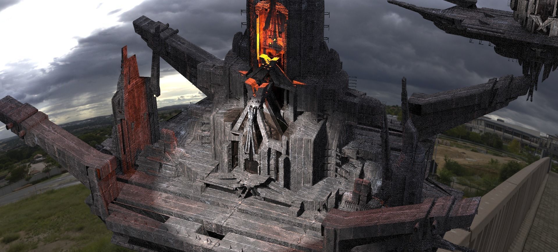 Cyberpunk City extended Kit bash 3D model_2