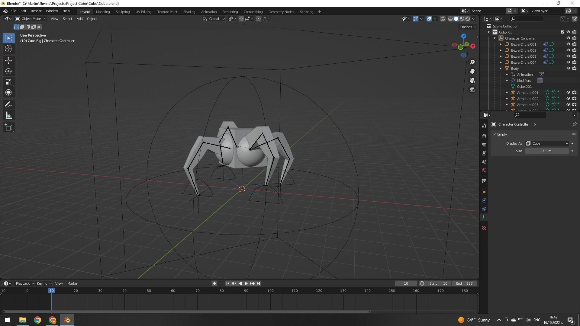 Cube Robot Low-poly 3D model_1
