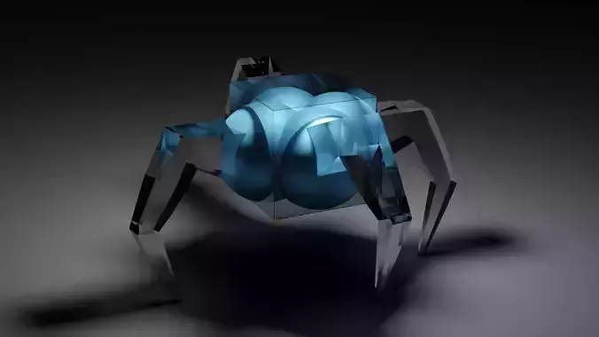 Cube Robot Low-poly 3D model
